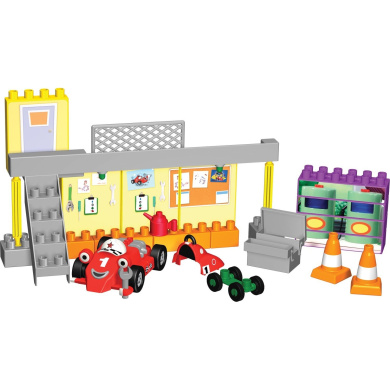 K'NEX Tomy Roary the Racing Car Silver Hatch Garage Building Set-82017