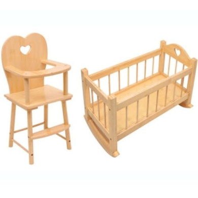 Dolls Wooden Rocking Cradle Cot Bed 
