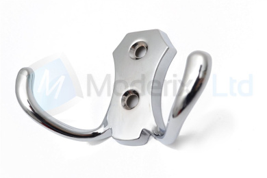 2 x Double Coat Hanger Hook Door Wall Bath BK24 Chrome 2 x Double Coat Hanger Hook Door Wall Bath BK24 Chrome