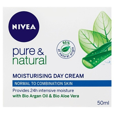 nivea pure & natural moisturising day cream
