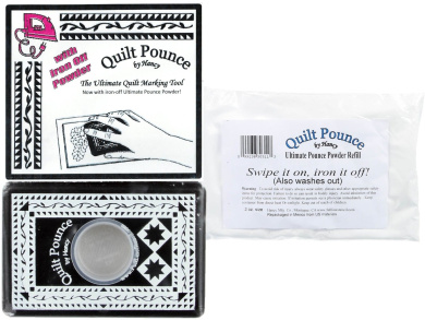 2 Quilt Pounce Stencil Chalk Transfer Pink Powder Pad; and Bundle of Pink Stencil Chalk Refills for Quilt Pounce Pad