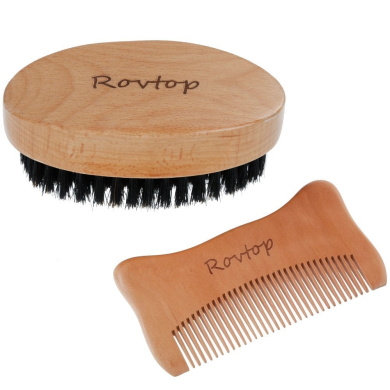 Lurrose Baby Hair Brush and Comb Set Natural Wooden Hairbrush for Newborn Infant Toddler Kids Gift