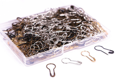 Artibetter 350Pcs Safety Pins Small and Large 6 Sizes Metal Sewing Pins Assorted for Home Office Use Art Craft Sewing Jewelry Making Black