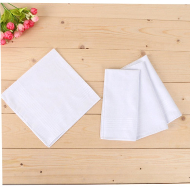 by the dozen Painted Stitches Mens handkerchiefs White with a straight edge soft cotton by