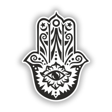 2 x Hand of Fatima Vinyl Stickers Travel Luggage #10650