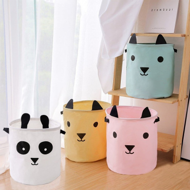 Gift Basket Baby Clothes Inwagui Foldable Nursery Laundry Storage Basket with Handles Cartoon Animals Storage Bins Organizer for Kids Toys Yellow