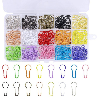 Artibetter 350Pcs Safety Pins Small and Large 6 Sizes Metal Sewing Pins Assorted for Home Office Use Art Craft Sewing Jewelry Making Black