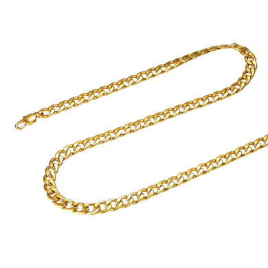 925 Sterling Silver Rhodium Plated Men Necklace AKA Jewellery Sizes: 18 20 22 24 26 30 in Flat Cuban Curb Chain 6.3 mm Width
