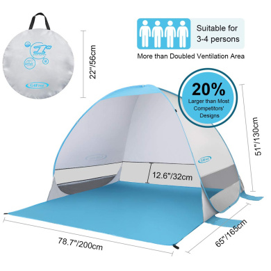 3 windows UV 80 Outdoorer childrens beach shelter /& travel cot Zack Premium Baby self-erecting