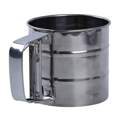 MOONQING Flour Shaker Stainless Steel Kitchen Mesh Three Cup Trigger Action Flour Sifter MOONQING Flour Shaker Stainless Steel Kitchen Mesh Three Cup Trigger Action Flour Sifter