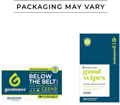 30 Count goodwipes Guys Below The Belt Wipes Flushable Individually Wrapped